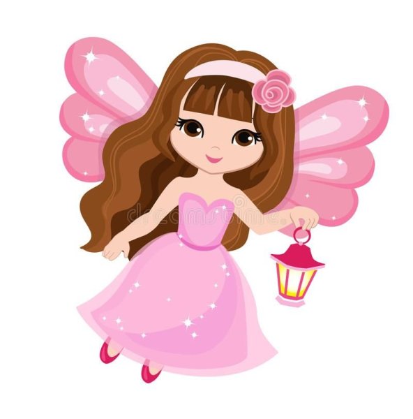 Девочка Фея на белом фоне