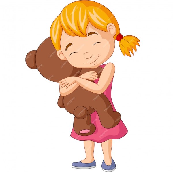 Девочка с игрушкой мультяшная