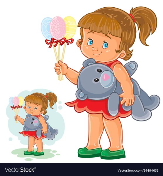 Девочка с игрушкой рисунок