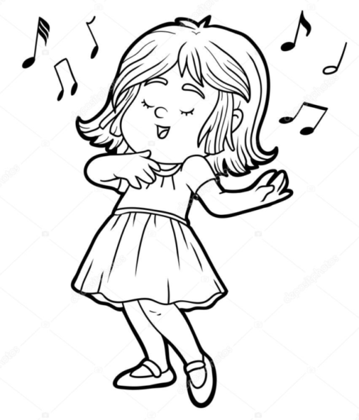 Девочка поет