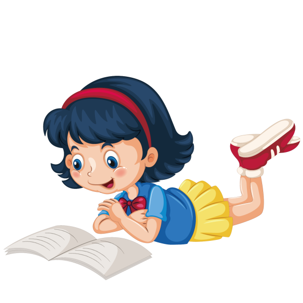 Девочка с книжкой мультяшная