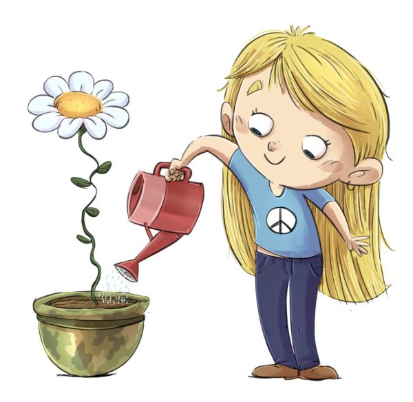 Девочка с лейкой