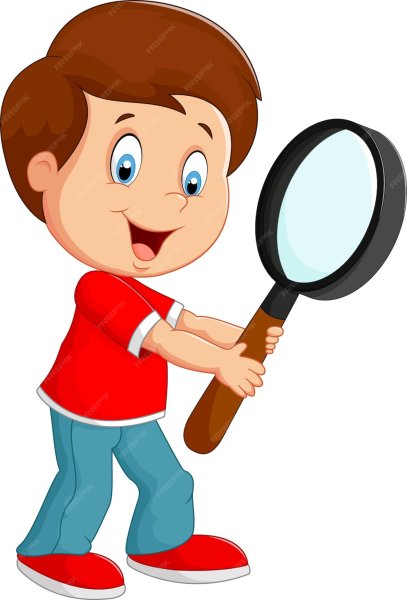 Ребенок ищет с лупой