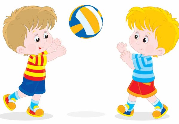 Дети играют в мяч