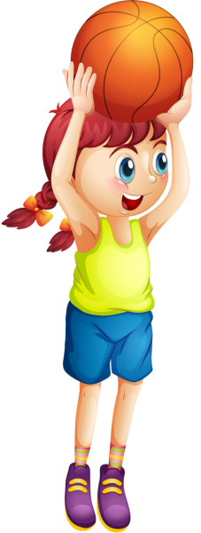 Мультяшная девочка с мячиком