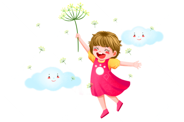 Девочка с одуванчиком клипарт