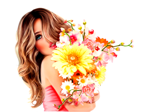 Девушка с цветами