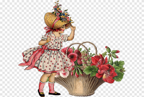 Девочка с цветком Винтаж