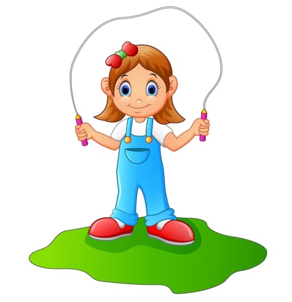 Девочка прыгает на скакалке