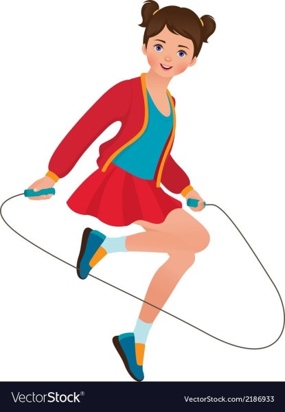Девочка прыгает на скакалке