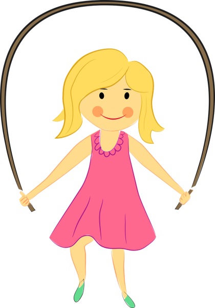 Девочка прыгает на скалке