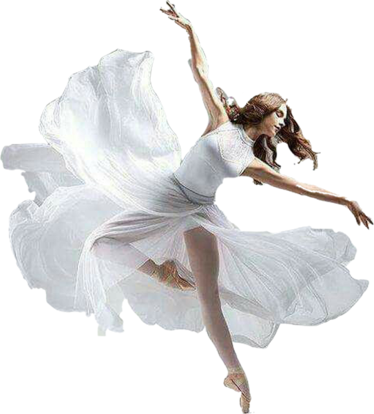 Девушка в белом танцует