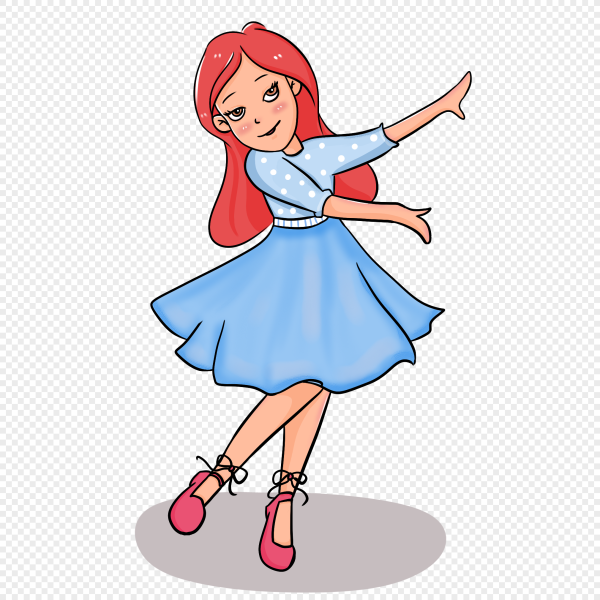 Девочка танцует на белом фоне