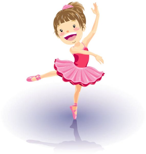 Танцующая девочка на белом фоне