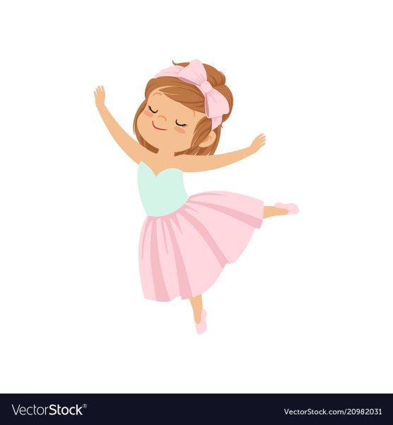 Нарисованная балерина на белом фоне