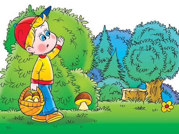 Мальчик идет в лес