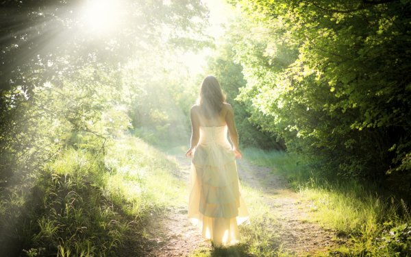 Девушка в солнечных лучах