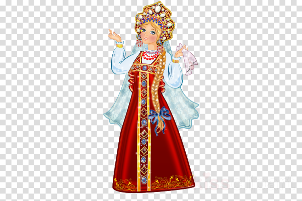 Русская красавица на прозрачном фоне