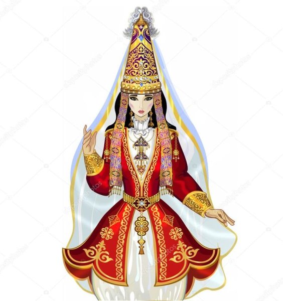 Казахстанская невеста вектор саукеле