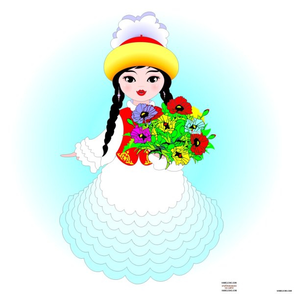 Ккартинки детские девочка в казахском национальном костюме