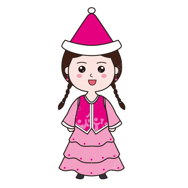 Мультяшный девушка казашка