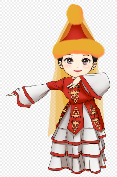 Казахская девушка в национальном костюме рисунок