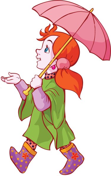 Девочка с зонтом осень