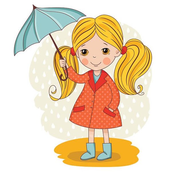 Девочка с зонтом вектор