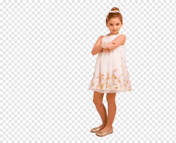 Девочка в платье на белом фоне