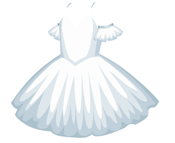 Белое платье на прозрачном фоне