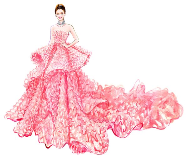 Нарисовать красивое платье