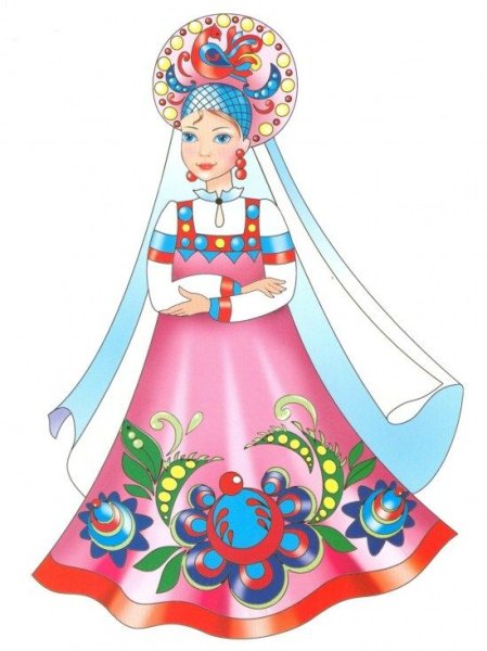 Кукла в русском национальном костюме рисование