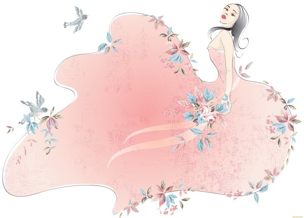 Девушка рисунок на прозрачном фоне