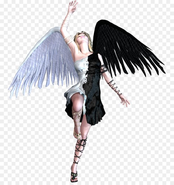 Девушка с крыльями на прозрачном фоне