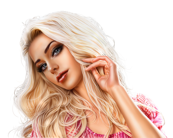 Красивая девушка на прозрачном фоне