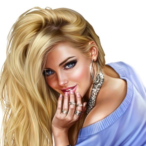 Нарисованная блондинка