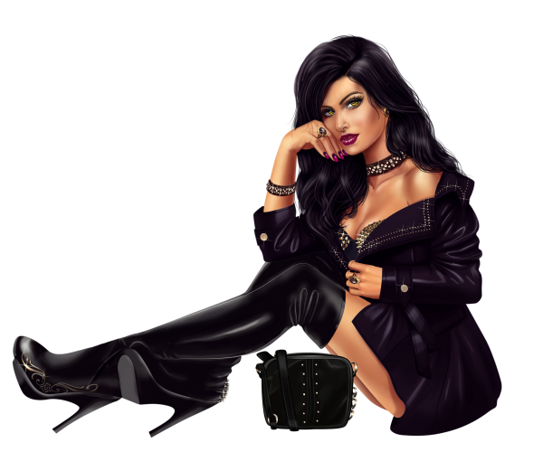 Женщина на прозрачном фоне