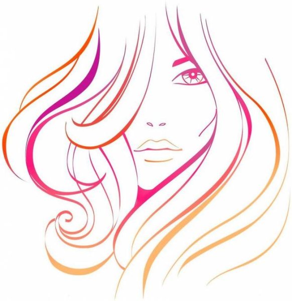 Очертания лица девушки