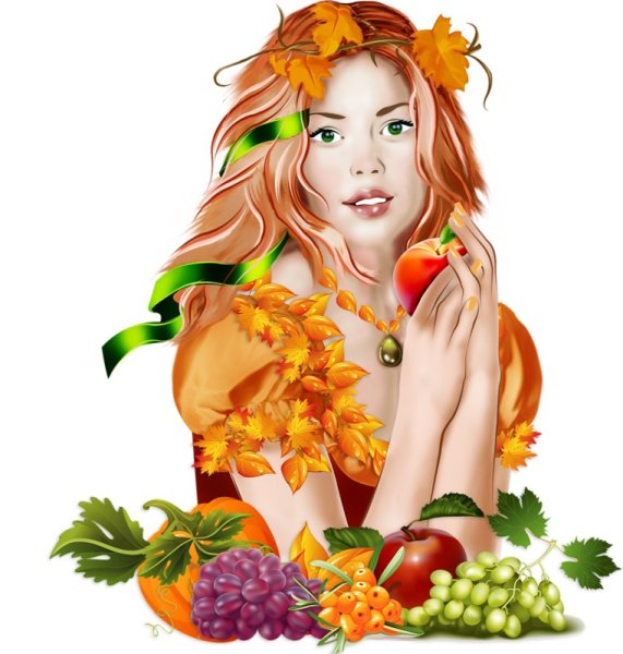 Лицо девушки осень