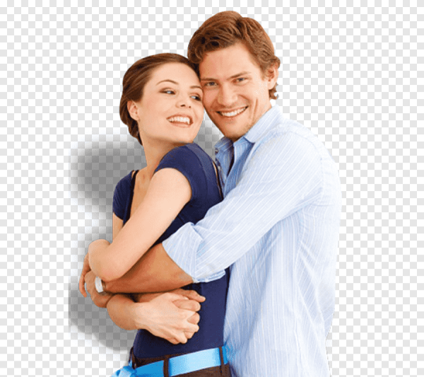 Влюбленная пара на белом фоне