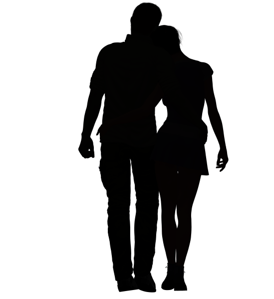 Силуэт парня и девушки