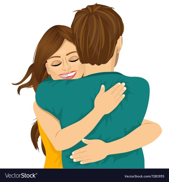 Стикеры мужчина и женщина обнимаются