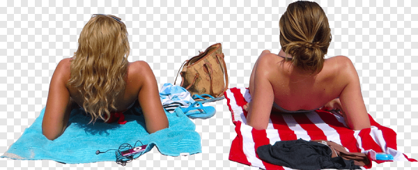 Люди на пляже на прозрачном фоне