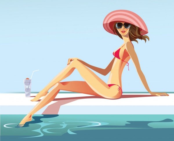 Иллюстрация девушек на отдыхе
