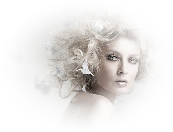 Лицо девушки на прозрачном фоне