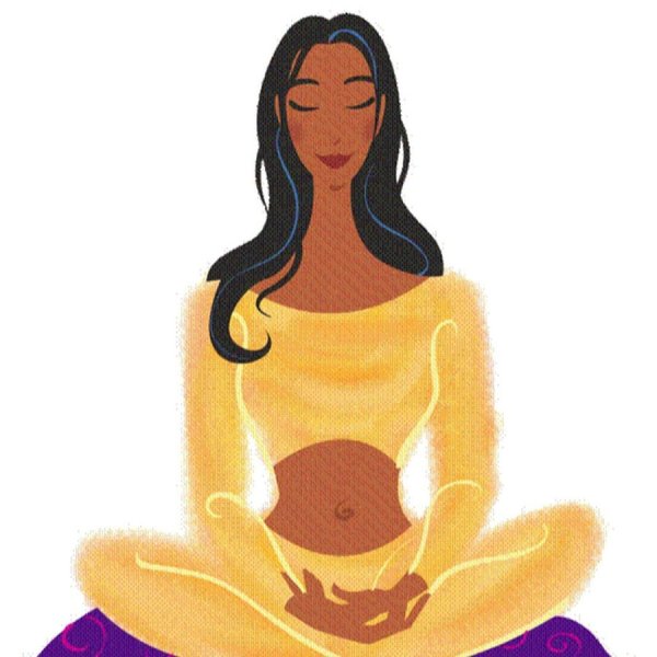 Девушка в позе лотоса