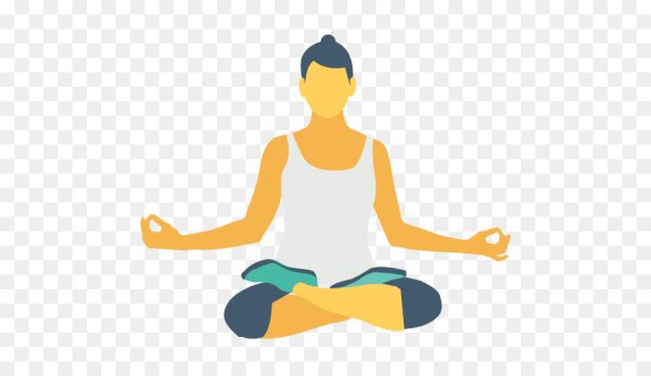 Человек в позе лотоса значок