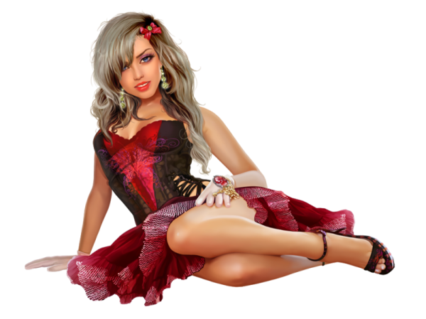 Красивая девушка на прозрачном фоне