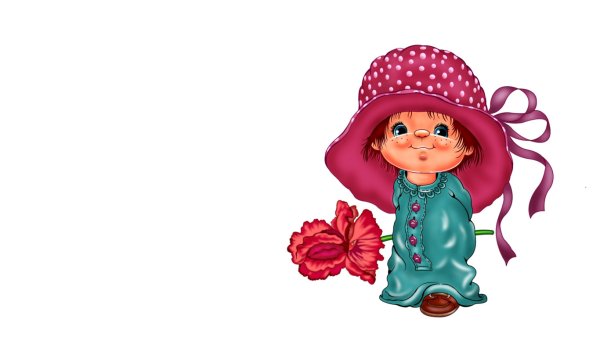 Мультяшная девочка в шляпке