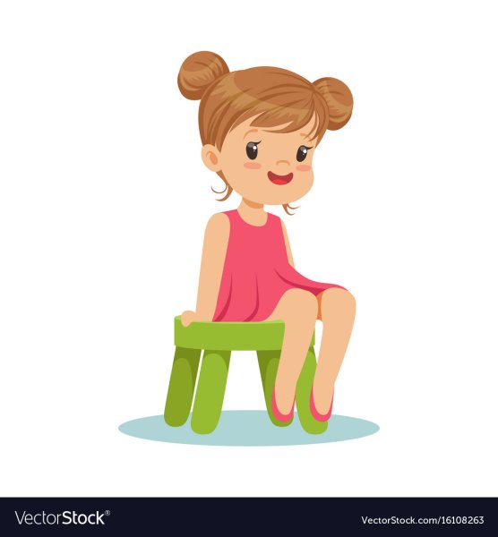 Девочкасидячая мультяшная